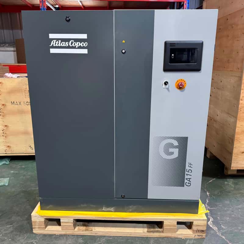 Atlas Copco GA15 FF 15kW rotační šroubový vzduchový kompresor se vstřikováním oleje Integrovaný vysoušeč 7,5 13 bar