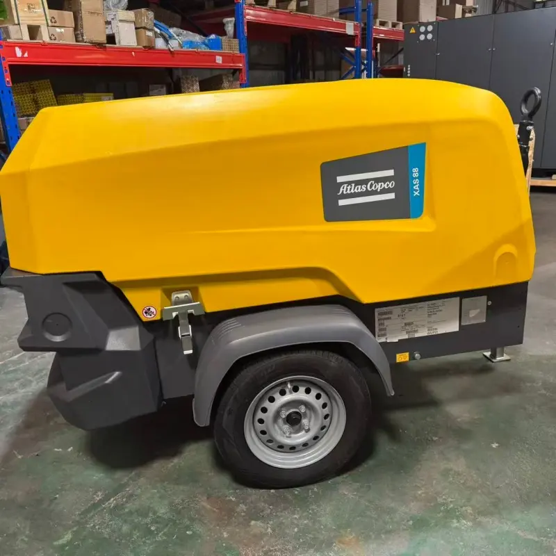 Konstrukce přenosného dieselového vzduchového kompresoru Atlas Copco XAS 88 KD Těžba originální
